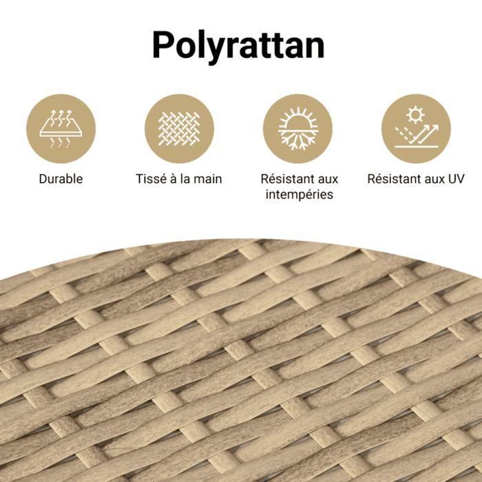 VidaXL Garden Lounge Set with Cushions 7 Pcs Beige Braided Resin 3224225