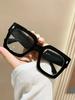 1Pc Fashionable Women's Glasses, Oversized Square Frame Non-Prescription Glasses with Rivet Design, Trendy Street Style, Fashion