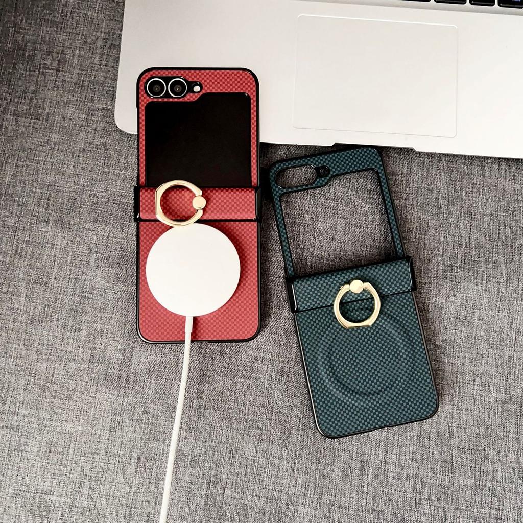 Wireless charging magnetic checkerboard zflip1 folding mobile phone zflip1/1/1/1 leather anti-drop belt ring