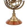 Metal Wood Sphere Globe (floored Base - 4 Inch , Globe Size : 9 X 5 Inch, Brown)