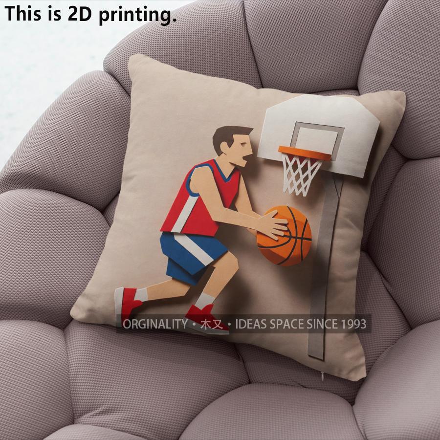 Geometric Basketball Player Throw Pillow Covers Pattern Cushion Cover Suitable for Sofa Bedroom Car Pillow Cover