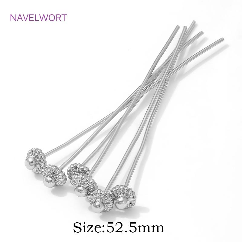 18K Gold Plated Flowers Head Pins For Jewelry,Brass Pins For Jewelry Making,Supplies For Jewelry,DIY Earrings Making Accessories