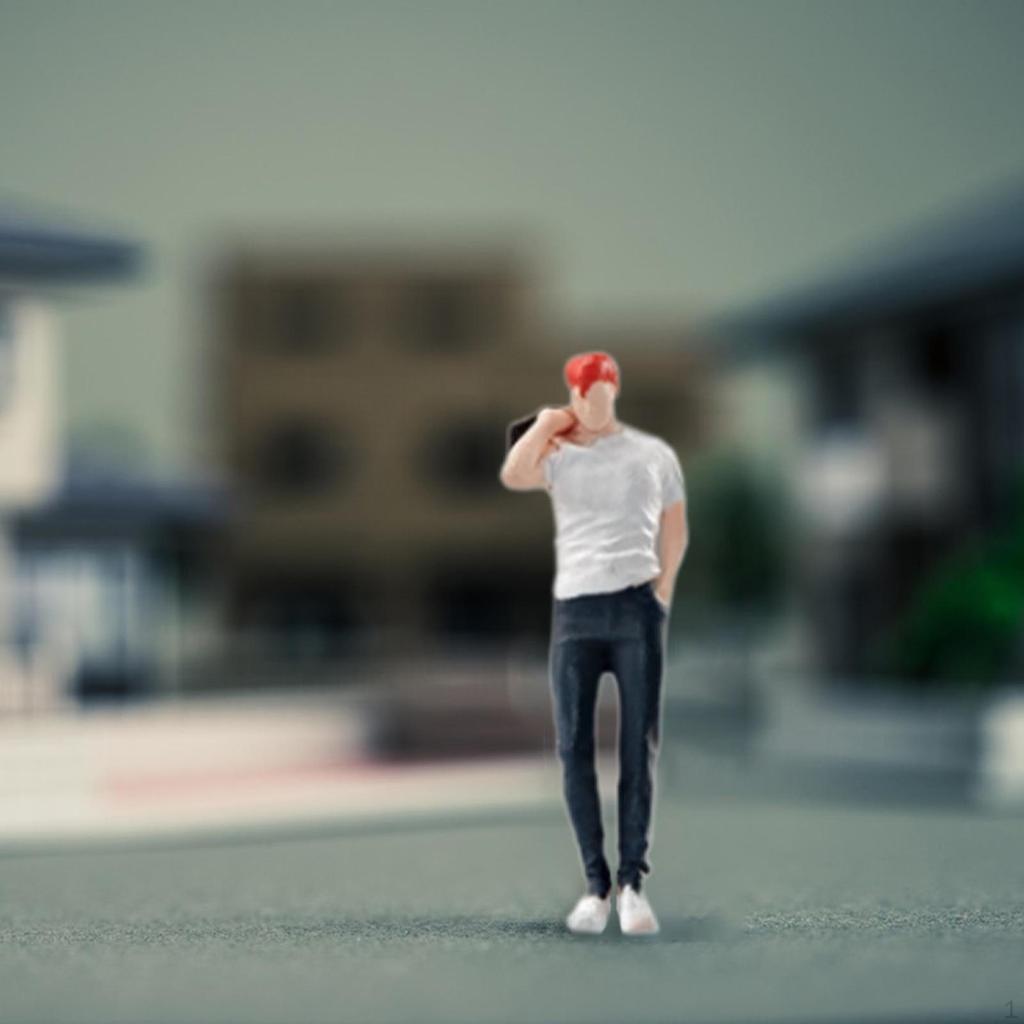 1/64 Figurine Model Micro Landscape Photo Props, DIY Scenery Accessory Resin Figure Mini People