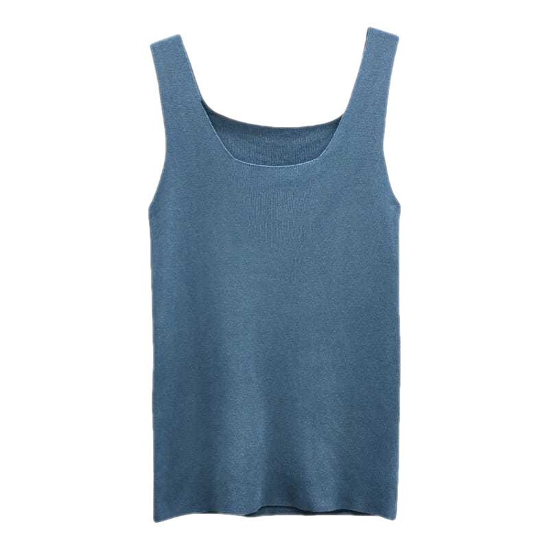 Women's Summer Sleeveless Black Knit Tank Top - Sexy Base Layer & Trendy Outerwear