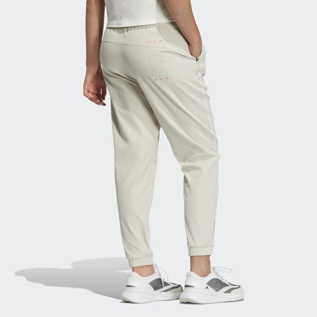 Adidas Plain Color Logo Letter Print Sport Pants Women Bottoms Beige HZ3008