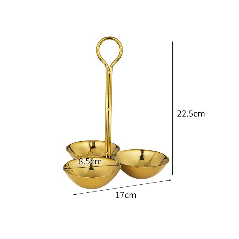 Stainless Steel Snack Platter 3-layer Fruit Plate Snack Bowl Dessert Plate Candy Bowl Pastry Plates Dried Fruit Platter Dish