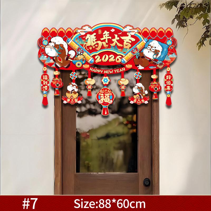 2026 Lunar Horse New Year Tet Decoration Hanging Pendant 3D Door Window Pendant Wall Decor Chinese Spring Festival Ornament