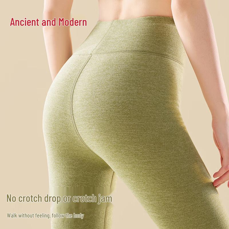 GUJIN Women's High-Waist Cashmere Silk Blend Thermal Leggings