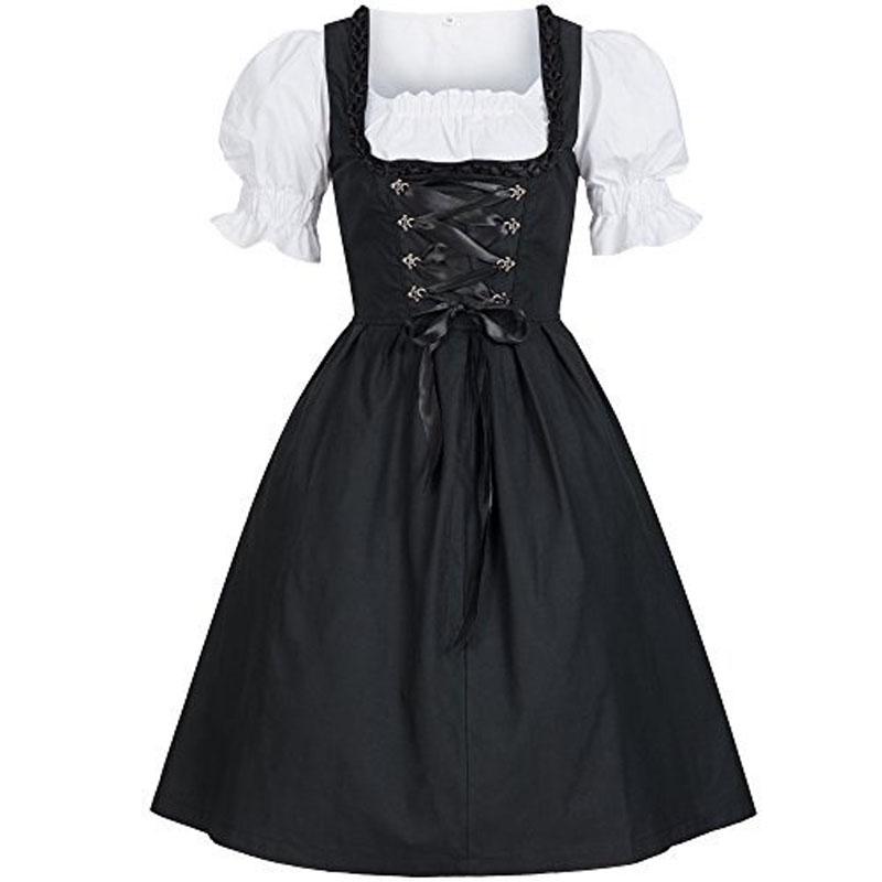 

Women Medieval Renaissance Dress Oktoberfest Costume Halloween Wench Dirndl S