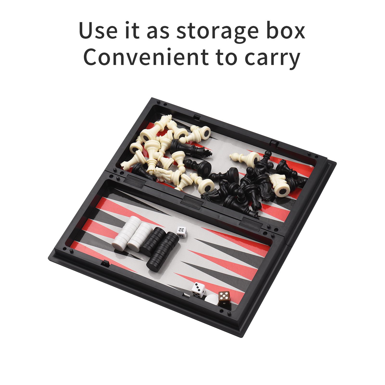 

Travel Chessboard Game Portable International Chess Set Magnetic Foldable Board Entertainment Educational Gift for Children Students Adults Family Hom