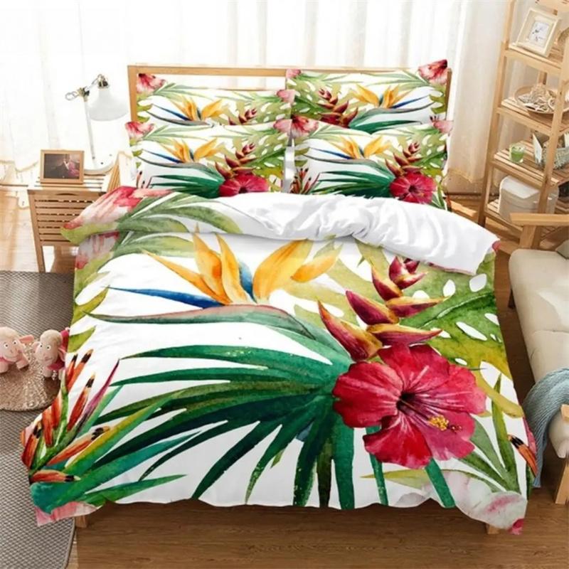 Red Rose Flowers Bedding Set Fashion Duvet Cover Gift For Women Girls Twin Single Queen King Full Size Polyester Duvet Cover Set