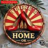 2d Flat 20*20cm Circular Wooden Sign, No Place Like A Home Logo, Unique, Durable, Easy To Hang Wooden Decoration, Suitable for Bedrooms, Kitchens