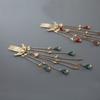 Vintage Crystal Tassel Hairpin For Women Antique Hair Stick Hair Clip Costume Chinese Hanfu Hair Accessories Side Comb Hair Pins