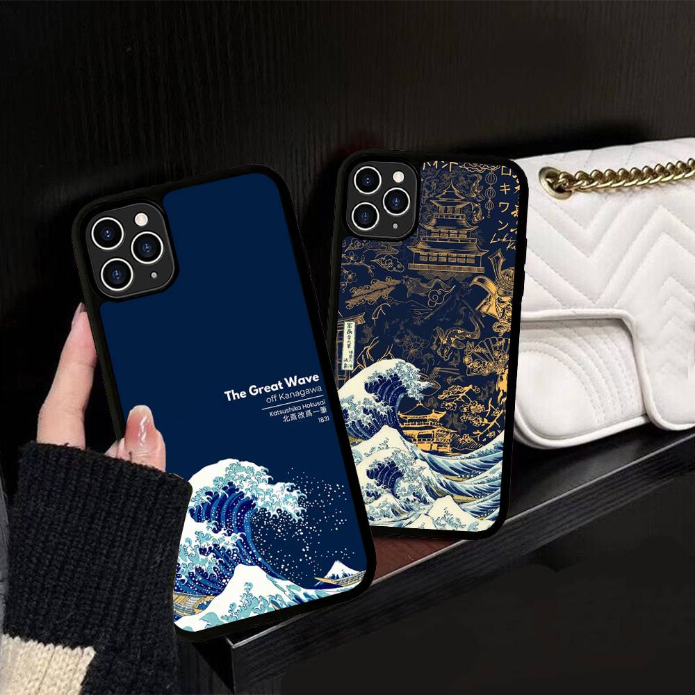 Classic Artwork Great Wave Off Kanagawa Phone Case For IPhone 17 16 Pro Max 11 12 13 14 15 Hard PC+TPU Bracket Back Cover