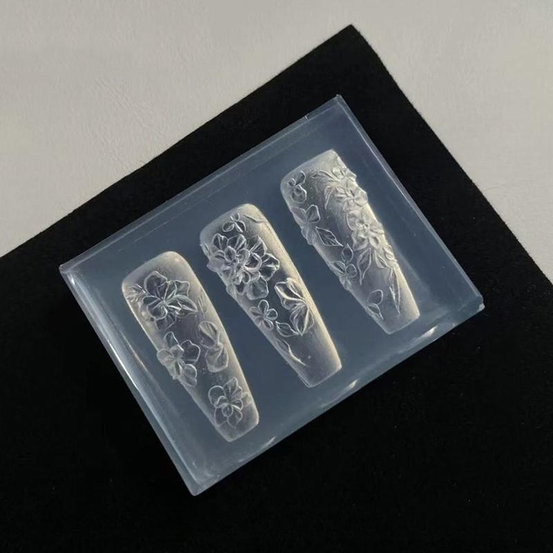 3D Forma Silikonová Ozdoby na nehty Nail Art DIY Šablony s květinovým designem Forma na nehty Šperky Řemesla Průhledná forma na nehty Nástroj