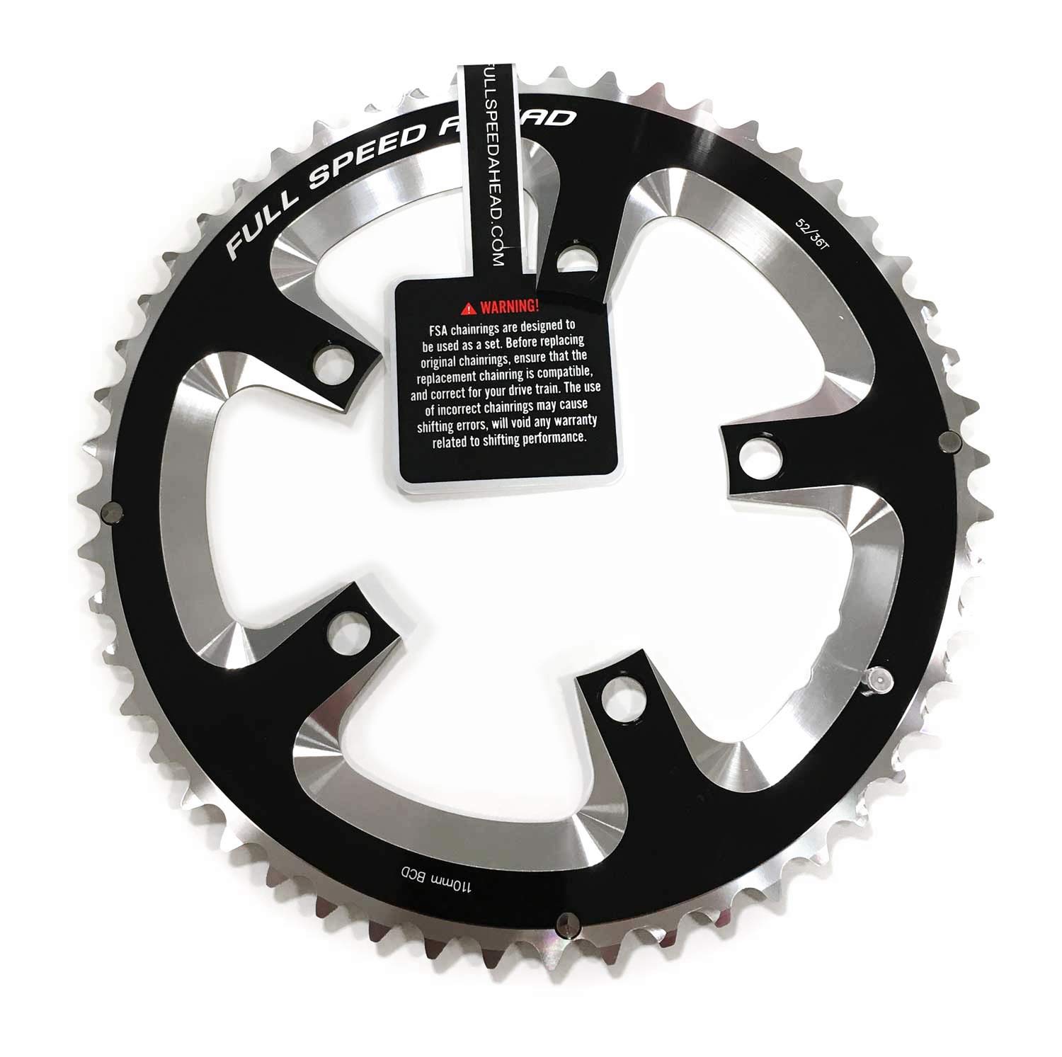 

FSA Bicycle Parts Crank Chainring CR RD SUPER black 110x52T 371-0252A