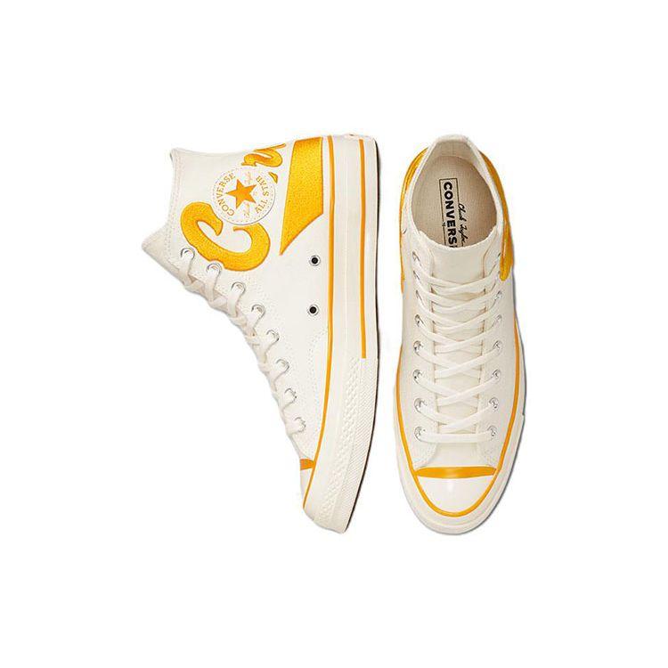 Converse 70. roky Chuck 70 Klasické Trendové Vysoké Plátené Topánky Unisex Tenisky Biela Oranžová A04909C