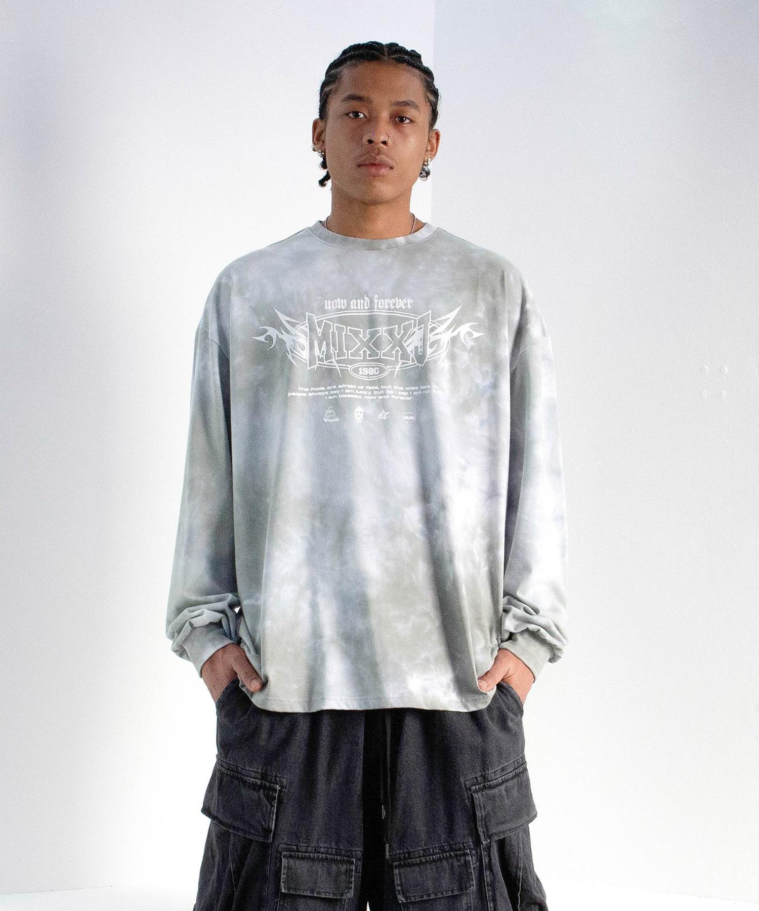 Mix J Tiedye Flame Longsleeve [Gray] Gray (Tie-Dye)/1