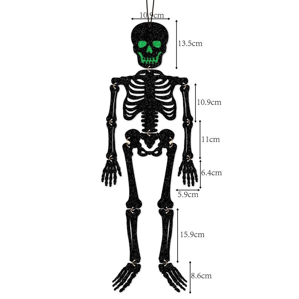 Felt Decoration Halloween Skeleton Figures Flashing Skull Ghost Pendants Haunted House Decor Spider Witch Bat Pendants