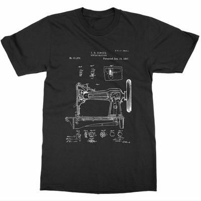 Sewing Machine Exploded Design Drawing of Parts Premium TShirt Cotton Short Sleeve ONeck Mens T Shirt New S3XL