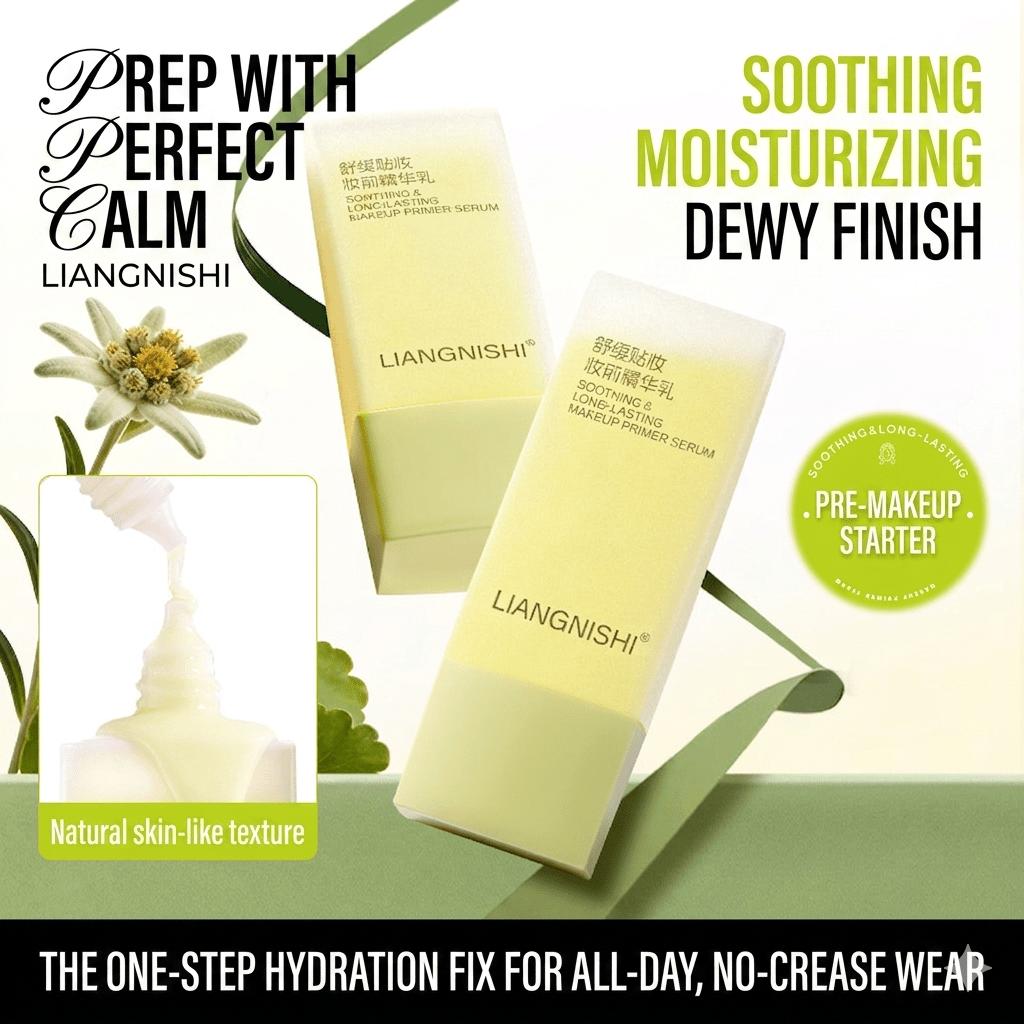 Moisturizing Face Primer Essence, Hydrating & Soothing Makeup Base, Long Lasting Smooth Finish, Ligh