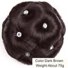 Synthetic Hair Bun Chignon Diamond Clip On Pad Updo Round Flower Donut Shape Stylish Hairpiece for Party Wedding Quick Hairstyle