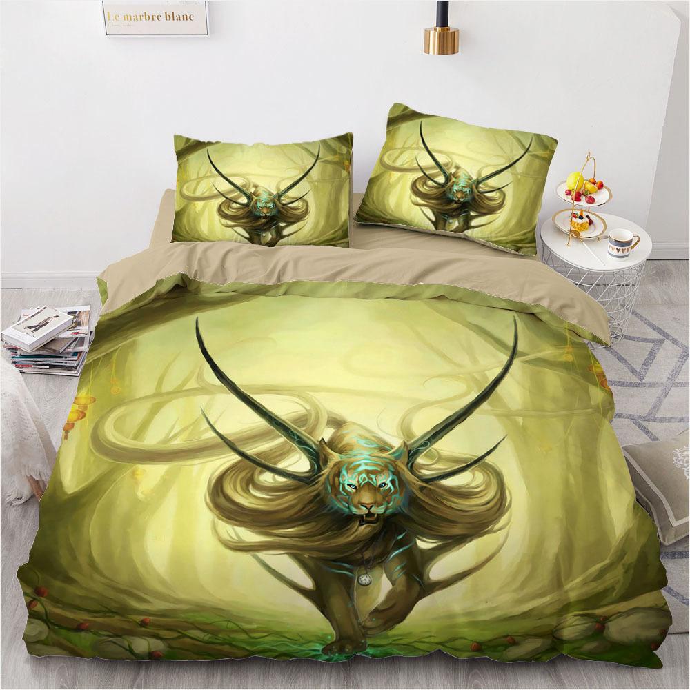 3D Animal Bedding Set Boys and Men Down Duvet Covers Pillowcases 2/3pcs, King Queen Double Bed Cover Gift