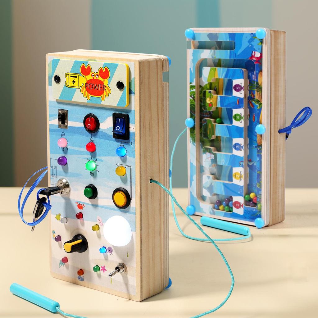 Children's Wooden Steering Wheel Puzzle - Montessori-Inspired Educational Busy Board for Simulated Driving and Intellectual Development