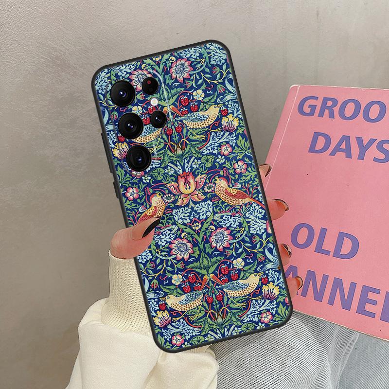 William Morris Case For Samsung Galaxy S23 Ultra S22 Plus S21 Ultra S20 FE S9 S10 Note 10 20 Ultra Cover