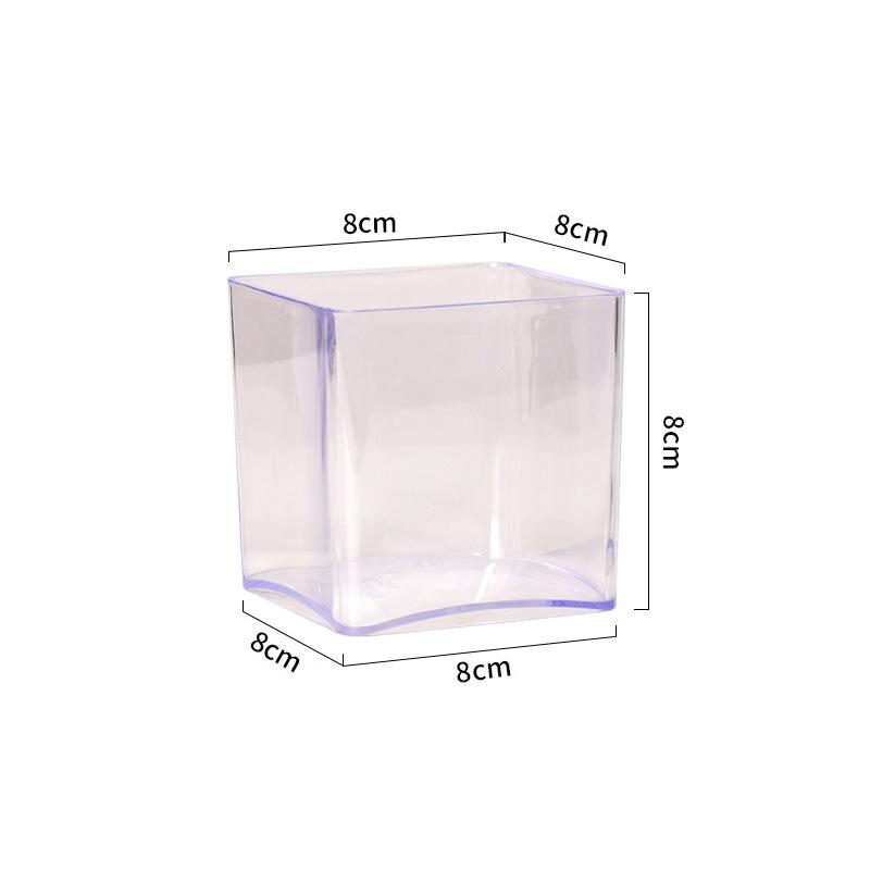 

Минималистская современная прозрачная пластиковая квадратная банка для дома, ваза для цветов, контейнер для гидропонных растений, украшение рабочего стола 8*8*8cm