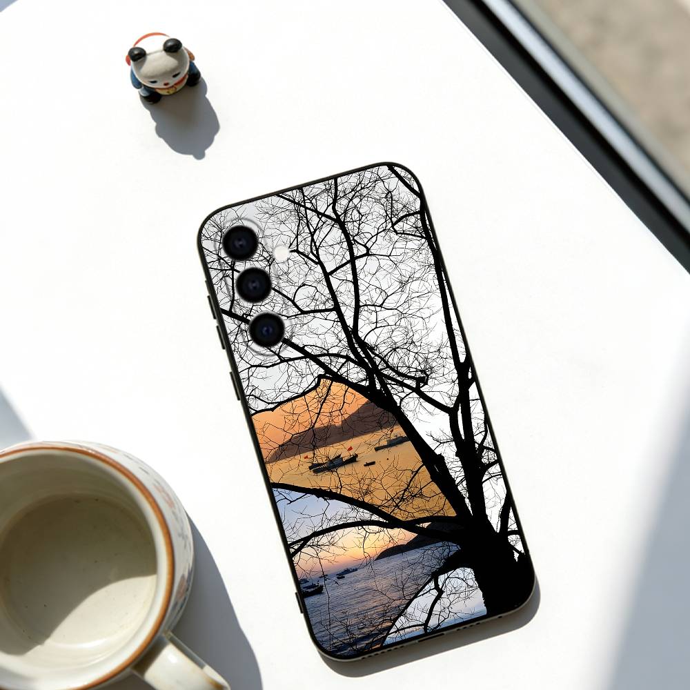 Barren tree Phone Case For Samsung Galaxy A73,A72,A71,A70,A53,A52,A51,Soft Silicone Black Cover