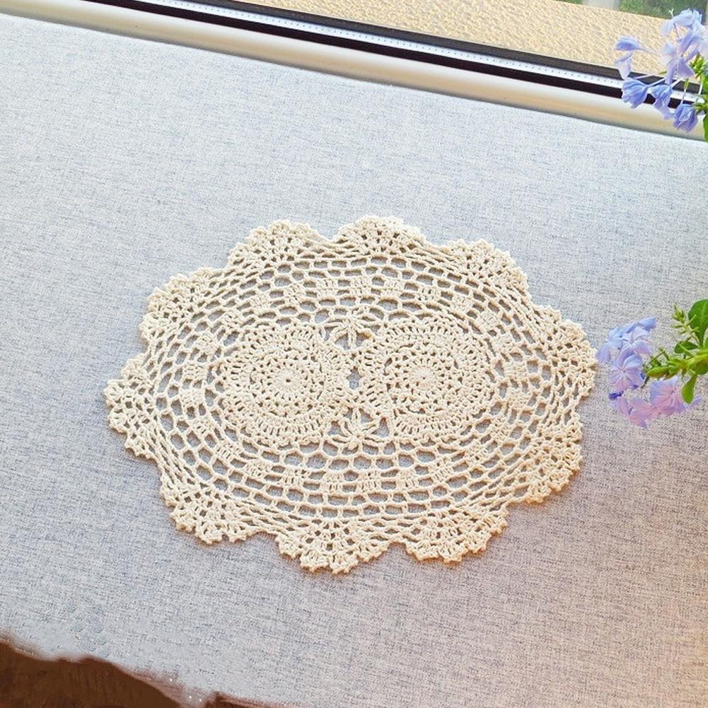 Table Mat 2022 25 * 35cm Beige/White Oval Placemat