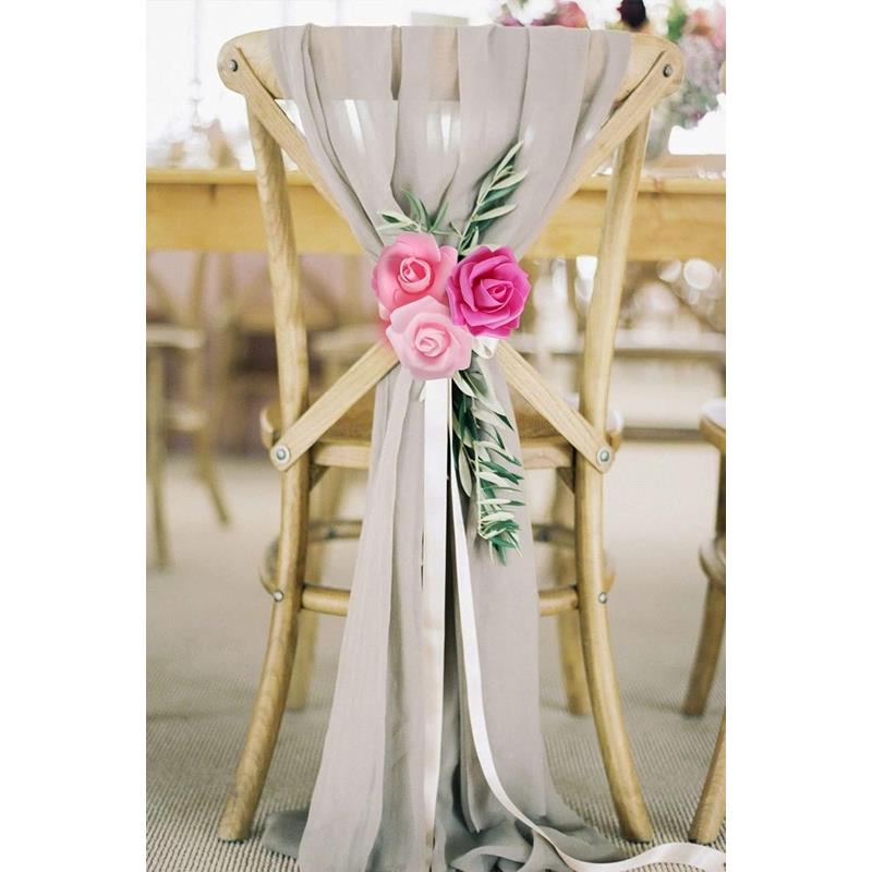 Rose Head Artificial Flowers for Decoration Compositions 5 pcs - Pink