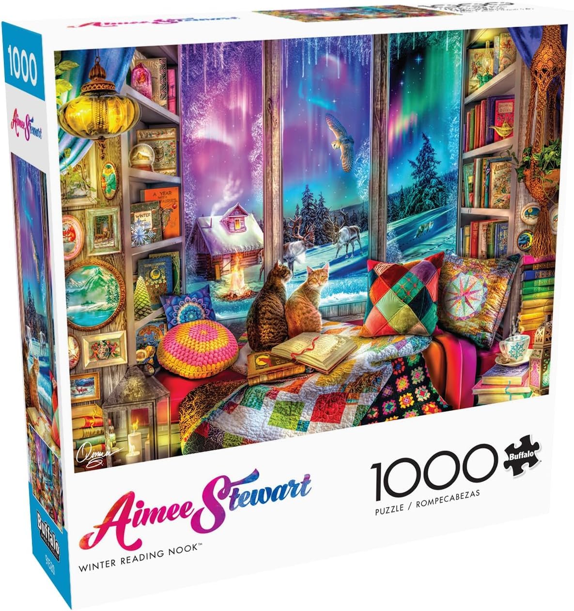 

Buffalo Games - 1000 Piece Jigsaw Puzzle - Amy Stewart - Aurora s Cat - Winter Scene - Challenging Puzzle for Adults and Families