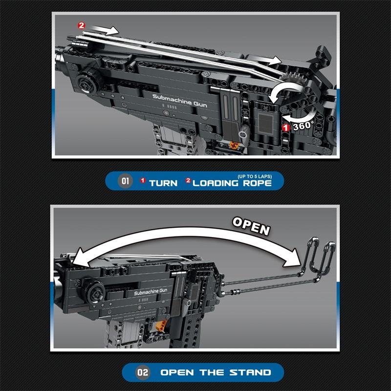 Non-Toxic 518Pcs Scorpion Pistol Building Block Military Army Weapon Moc Gun Model Bricks Children Diy Assemble Toys Children Holiday Gifts