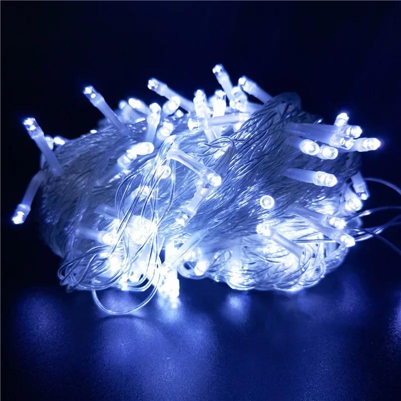 

Рождественские светодиодные гирлянды-сосульки для улицы, сада, рождественской елки, праздничная гирлянда для свадебной вечеринки, кемпинга, украшения дома, комнаты 10M 100LEDs-EU Plug