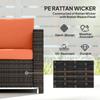 3-Seater Weather Resistant Outdoor Garden Rattan Sofa Orange