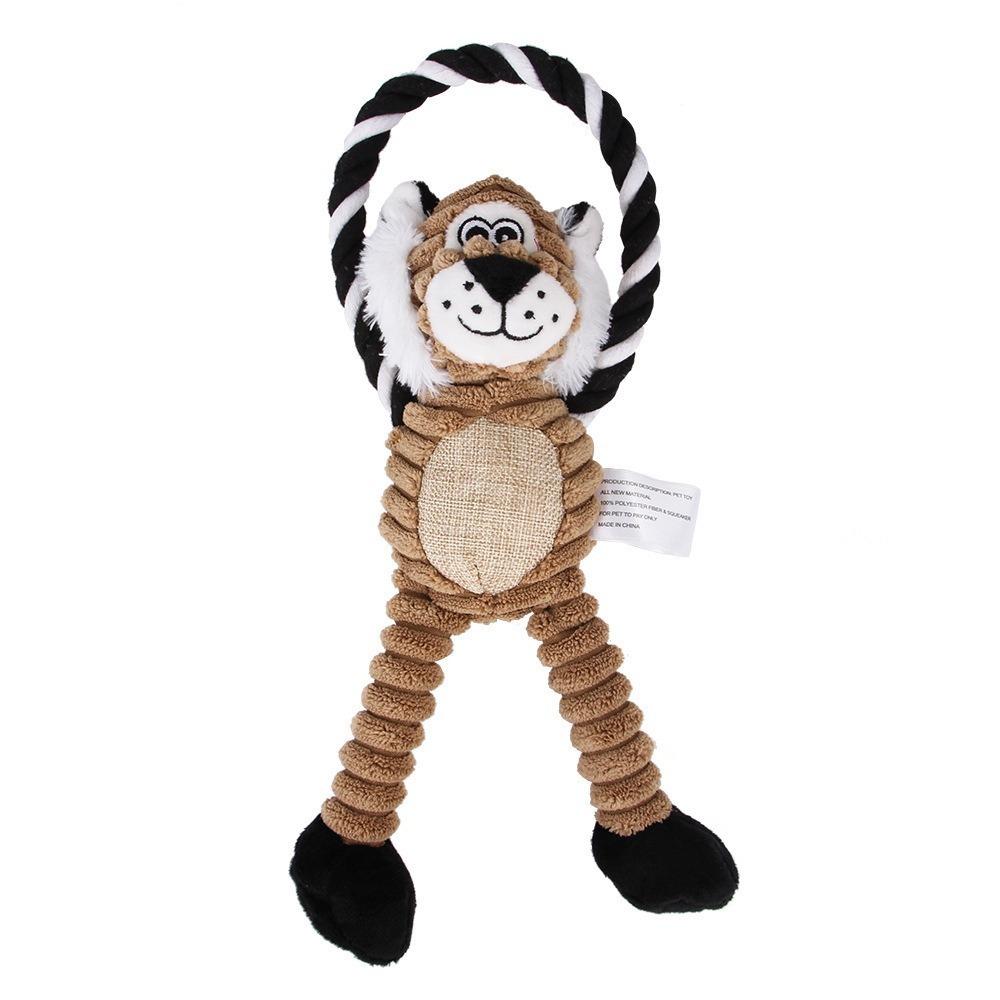 Interactive Training Plush Dog Toys Bite Resistant Teeth Grinding Squeaky Toys Braiding Rope Durable Puppy Teething Toys
