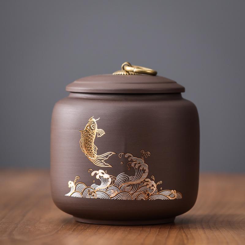 Coarse Pottery Tea Pot Ceramic Tea Container Living Room Coffee Table Decoration Accessories Home Tea Storage Box 750ML Gift