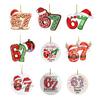 Christmas Pendant Striped Print Number 6 7 Charm 2D Acrylic Hanging Pendant Party Home Festive Cheer