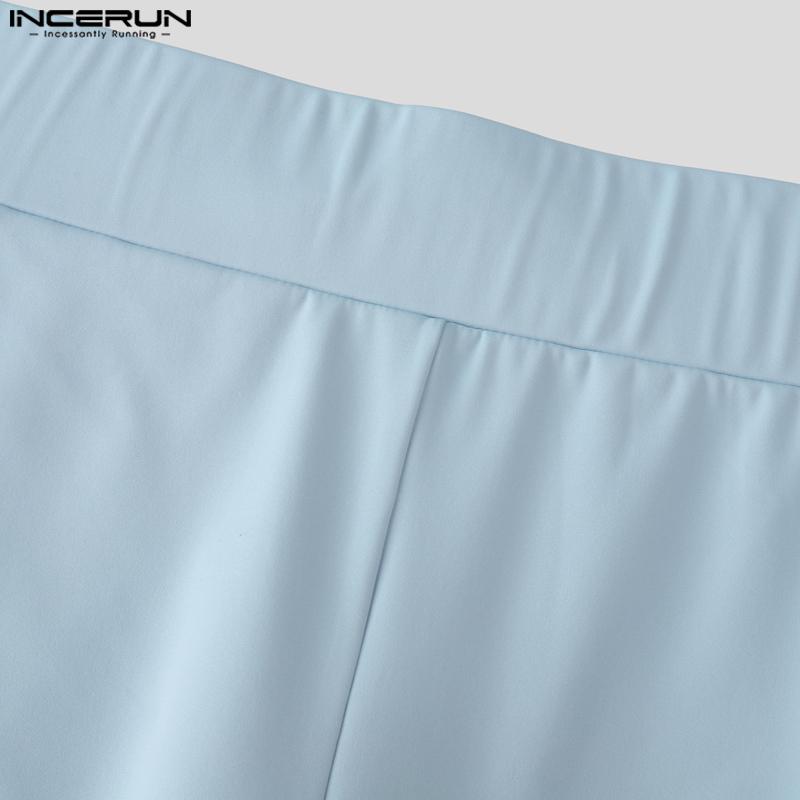 INCERUN Men Elastic Waist Solid Fitted Underwear Pajamas Shorts Home Wear