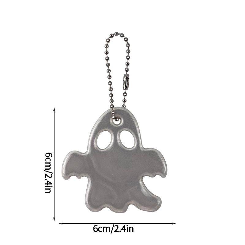 Geister Reflektierender Warnanhänger Reittasche Reflektierende Dekoplatte Sicherheitswarnung Geister Halloween Anhänger Kette Schlüsselanhänger