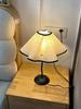 Girlish Heart Petal Umbrella Lamp: Minimalist Mid-Century Night Light for Bedroom and Study Atmosphere.