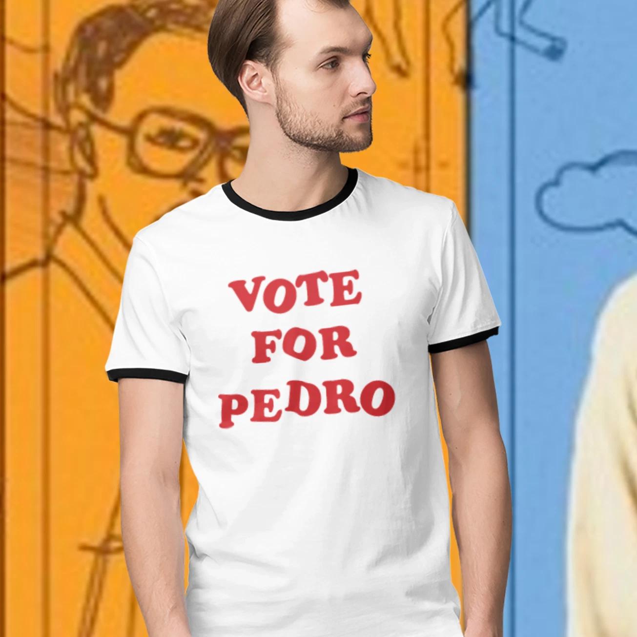 VOTE FOR PEDRO T-Shirt (Napoleon Dynamite replica correct misaligned letters) XL