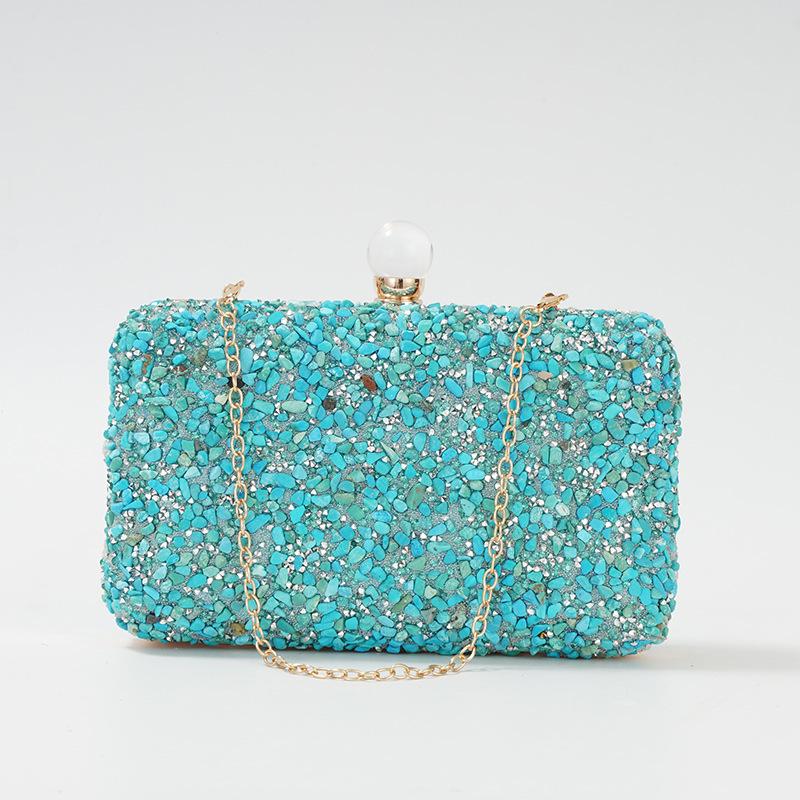 

Dazzling Women Evening Clutch Bag Sequins Bling Wedding Purse Long China Shoulder Message Purse Fashion Lady Dinner Party Bags 20cmX12cmX3.5cm небесно-голубой