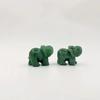 Håndskåret Naturlig Grøn Aventurin Jade Elefant Statue - Lykkebringende Pynt og Dekoration