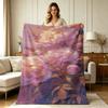 Soft Warm Flannel Blanket with Dreamy Peony Floral Print All Season Lightweight Cozy Throw Blanket for Sofa Couch Bedroom Living Room Office Home Deco