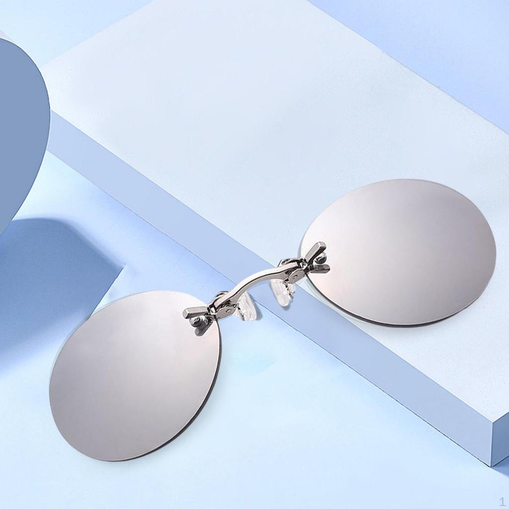 Light Rimless Retro Oval Nose Sunglasses Movie Anti Reflective UV400