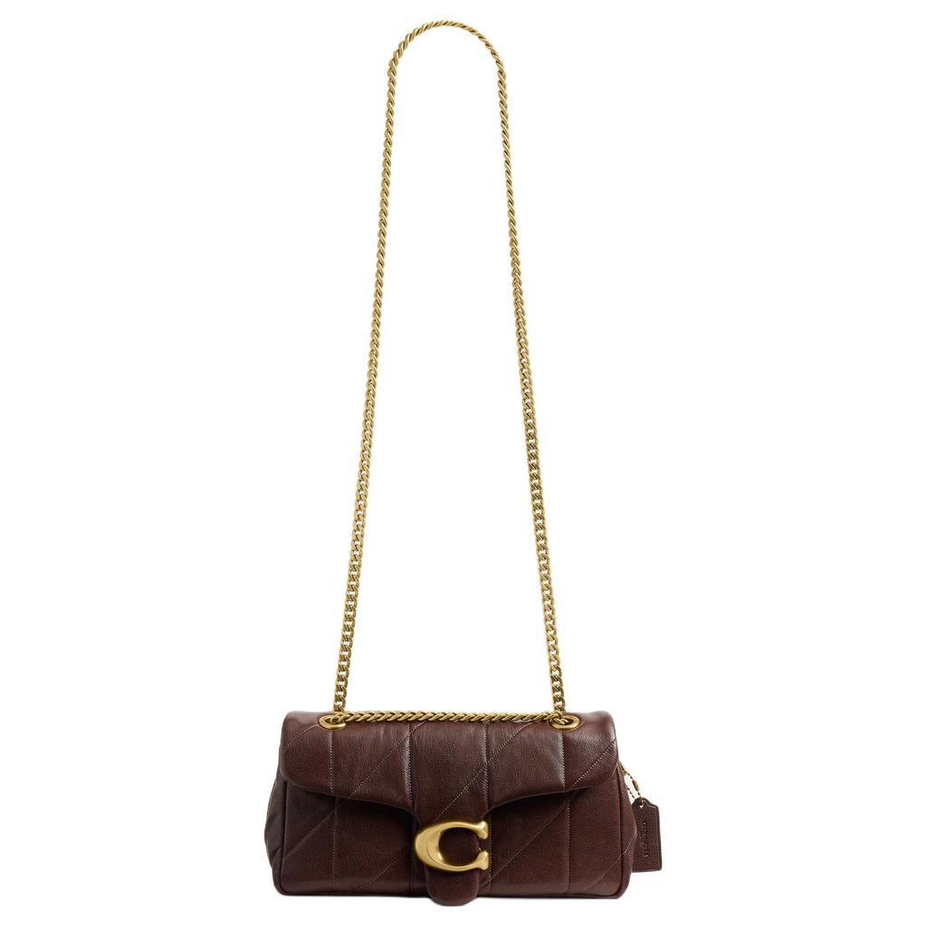 Coach Tabby 26 Quilted Classic Logo Hardware External Magnetic Pocket Lambskin Leather Shoulder Bag Medium Women shoulder bag Maple-Brown CCW83-B4MPL