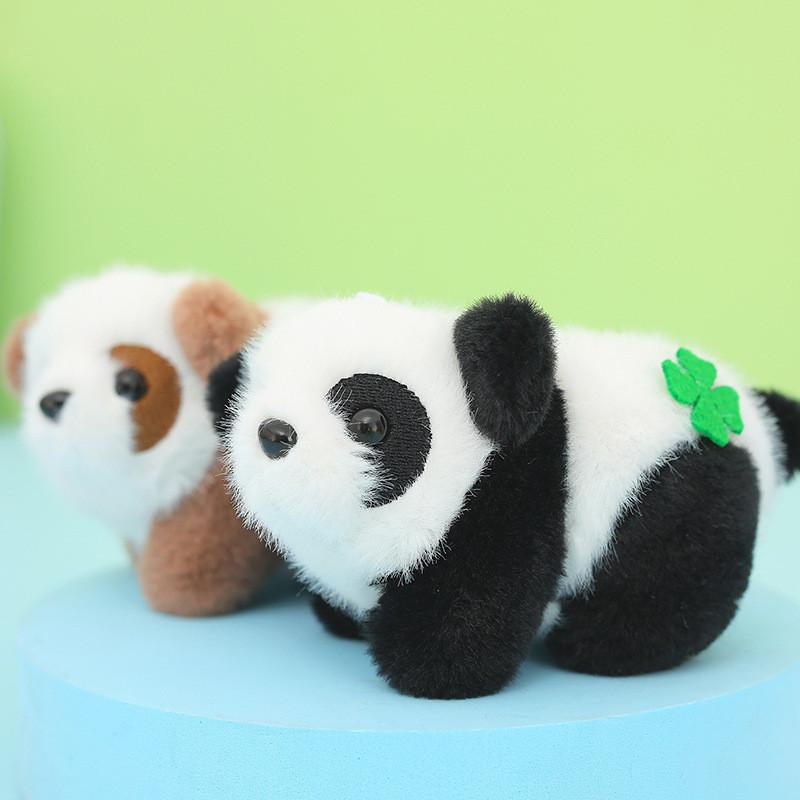 Adorable Plush Panda Keychain With Clover Charm For Girls Cute Backpack Decoration